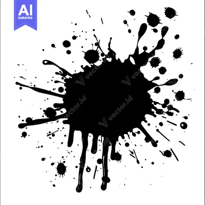 Premium design asset: Black Ink Splatter on White Background