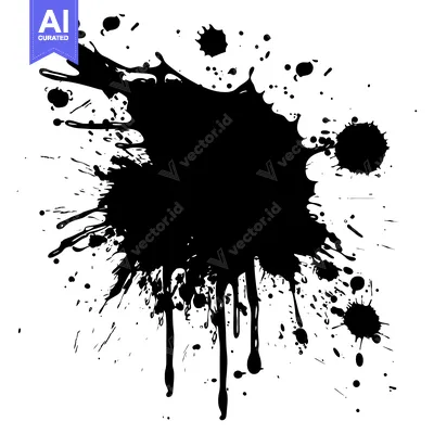 Premium design asset: Black Ink Splatter on White Background