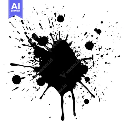 Popular premium asset: Black Ink Splatter with Drips on a White Background