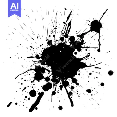 Popular premium asset: Black Ink Splatter on White Background