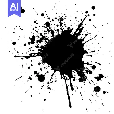 Aset premium populer: Abstract Black Ink Splotch on White Background