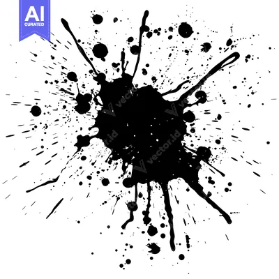 Black Ink Splatter on a White Background