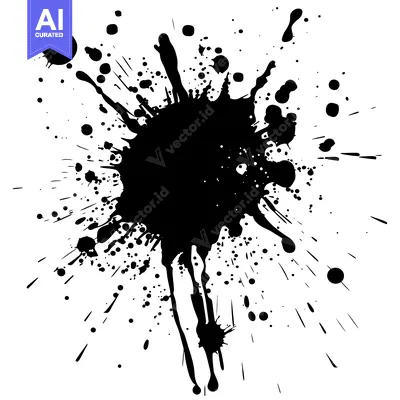 Popular premium asset: Black Ink Splatter with Irregular Shapes and Droplets