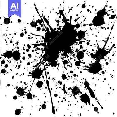 Aset premium populer: Abstract Black Ink Splatter on White Background