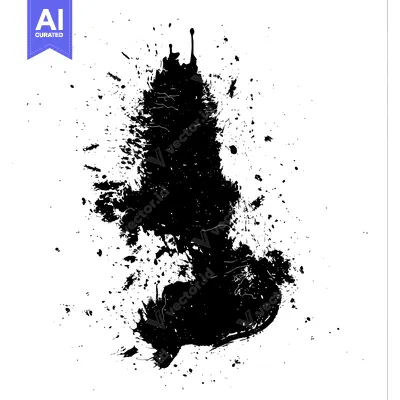 Aset premium populer: Black Ink Splotch with White Background