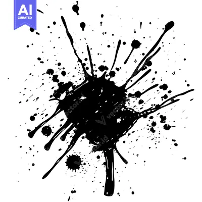 Aset premium populer: Black Ink Splatter on White Background