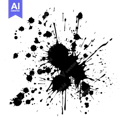 Aset premium populer: Black Ink Splatter on White Background