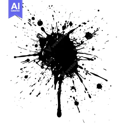 Popular premium asset: Black Ink Splatter on a White Background