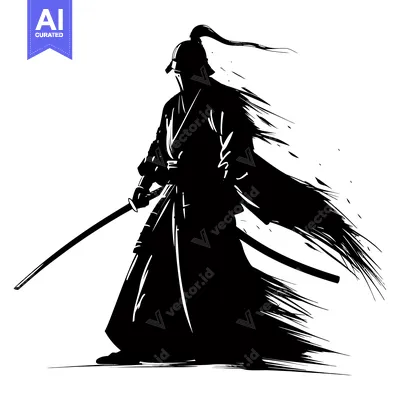 Popular premium asset: Silhouette of a Samurai Warrior with a Katana Sword