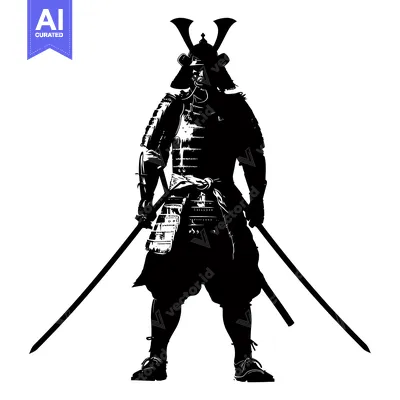 Popular premium asset: Silhouette of a Samurai Warrior with Two Swords