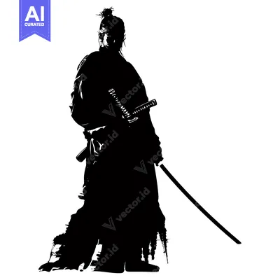 Popular premium asset: Silhouetted Samurai Warrior Holding a Katana Sword