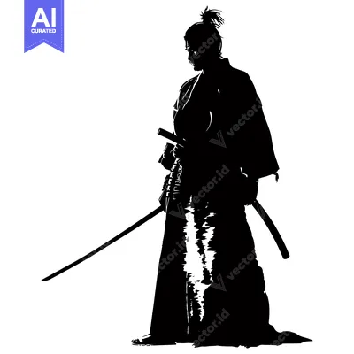 Popular premium asset: Silhouette of a Samurai Warrior Holding a Katana