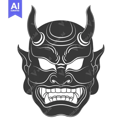 Popular premium asset: Traditional Japanese Oni Mask with Fangs and Horns