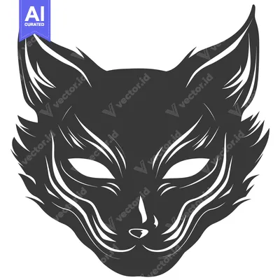 Popular premium asset: Stylized Black and White Fox Mask Illustration