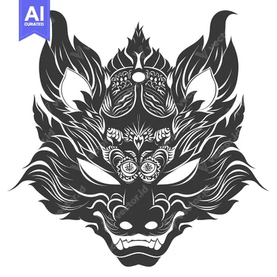 Aset premium populer: Detailed black and white illustration of a snarling mythical creature