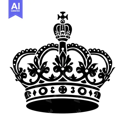 Ornate Black and White Crown with Floral Accents