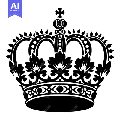 Popular premium asset: Ornate Black and White King's Crown with Cross