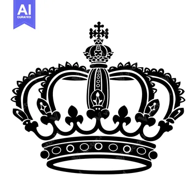 Aset premium populer: Black and White Ornate Crown with a Cross