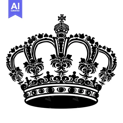 Popular premium asset: Black and White Ornate Crown with a Cross Top