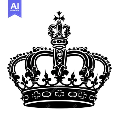 Popular premium asset: Ornate Black and White Royal Crown with a Pointed Top