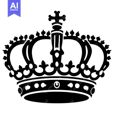 A Black and White Illustration of a Royal Crown