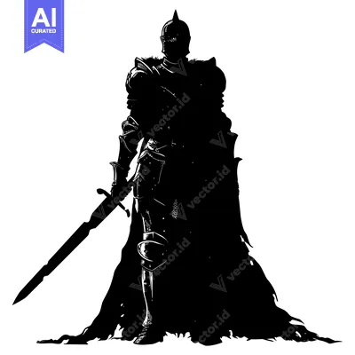 Popular premium asset: Silhouetted Knight with Sword and Cape
