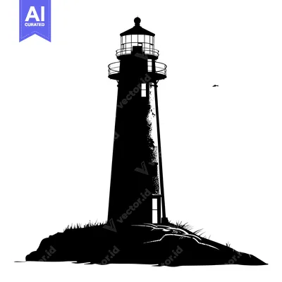 Aset premium populer: A Silhouette of a Lighthouse on a Rocky Shore