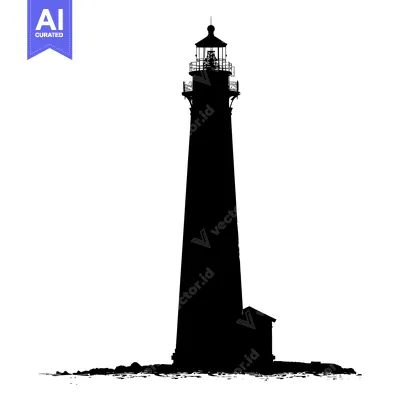 Popular premium asset: A Silhouetted Lighthouse Towering Over Rocks