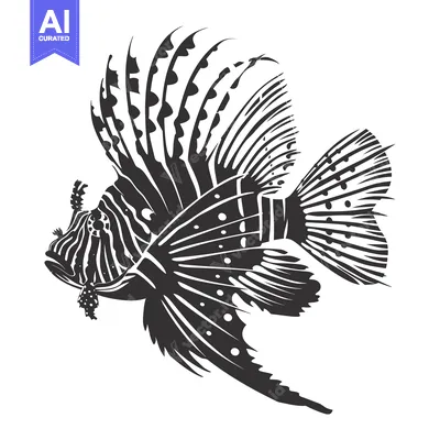 Popular premium asset: Black and White Illustration of a Lionfish