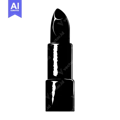 Premium design asset: Black and White Silhouette of a Lipstick