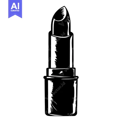 Aset premium populer: Black and White Illustration of a Lipstick Tube