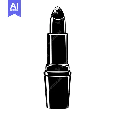 Aset premium populer: Black and White Silhouette of a Lipstick Tube