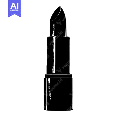 Black and White Illustration of a Lipstick