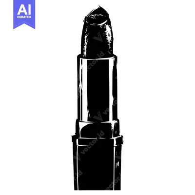 A Single Lipstick with a Black and White Sketch Style