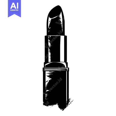 Popular premium asset: Black and White Illustration of a Lipstick