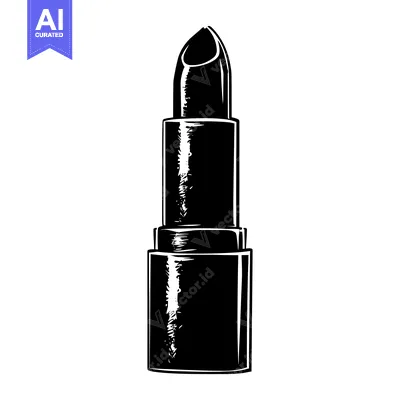 Aset premium populer: Black and white illustration of a lipstick tube