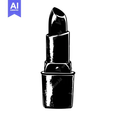 Aset premium populer: Black and White Illustration of a Lipstick Tube