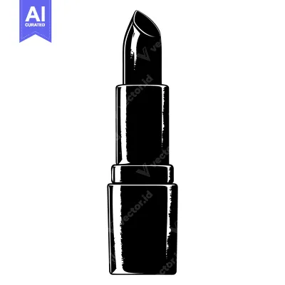 Black and White Illustration of a Lipstick