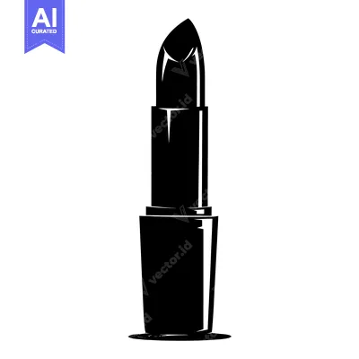 Black and White Silhouette of a Lipstick Tube