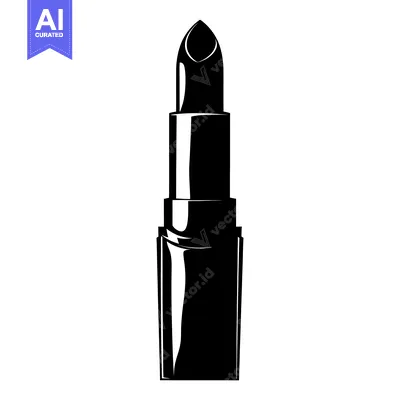 Black and White Silhouette of a Lipstick Tube