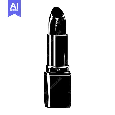 Aset premium populer: Black and White Silhouette of a Lipstick Tube