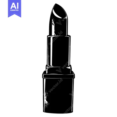 Popular premium asset: Black and White Silhouette of a Lipstick Tube