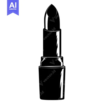 Aset premium populer: Black and White Silhouette of a Lipstick
