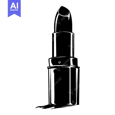 Black and white illustration of a lipstick tube