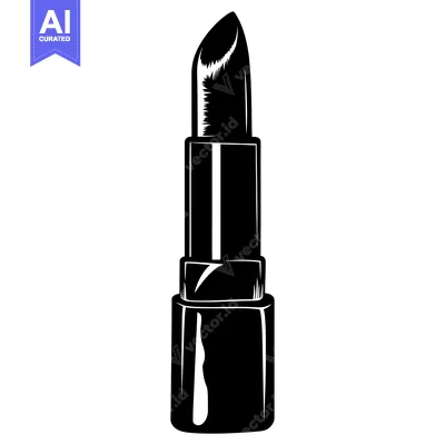 Black and White Illustration of a Lipstick