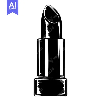 Popular premium asset: Black and White Illustration of a Lipstick