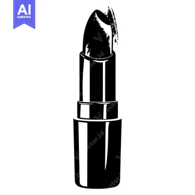 Popular premium asset: Black and White Silhouette of a Lipstick with Swatch