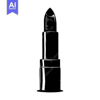 Aset premium populer: Black and White Silhouette of a Lipstick Tube