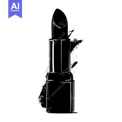 Black and White Illustration of a Lipstick