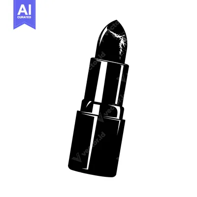 Popular premium asset: Black and White Illustration of a Used Lipstick
